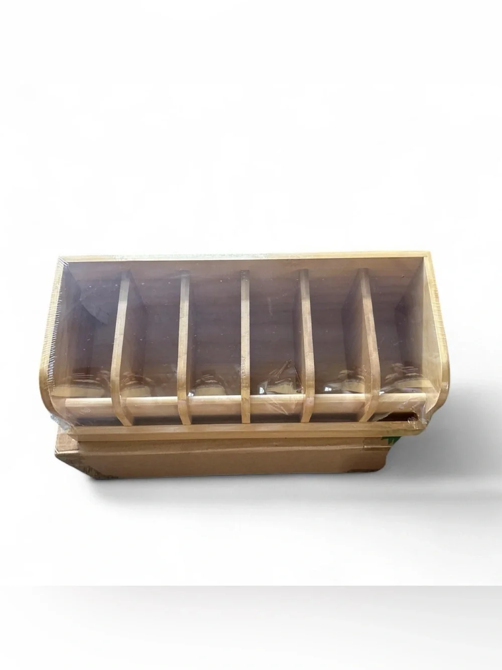 Bamboo Wood Belt Organizer Display - Natural Finish Closet Drawers or Tabletop